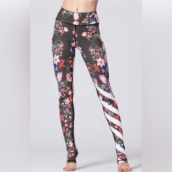 Victoria's Secret Pants - Victoria's Secret Floral Leggings - Gray and Multicolor
